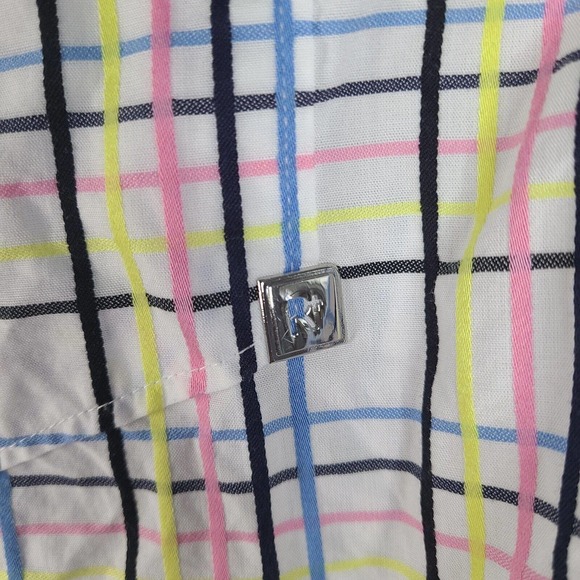 Rocawear Shirt Men's XL White Colorful Plaid Button Down Long Sleeve - Picture 4 of 11